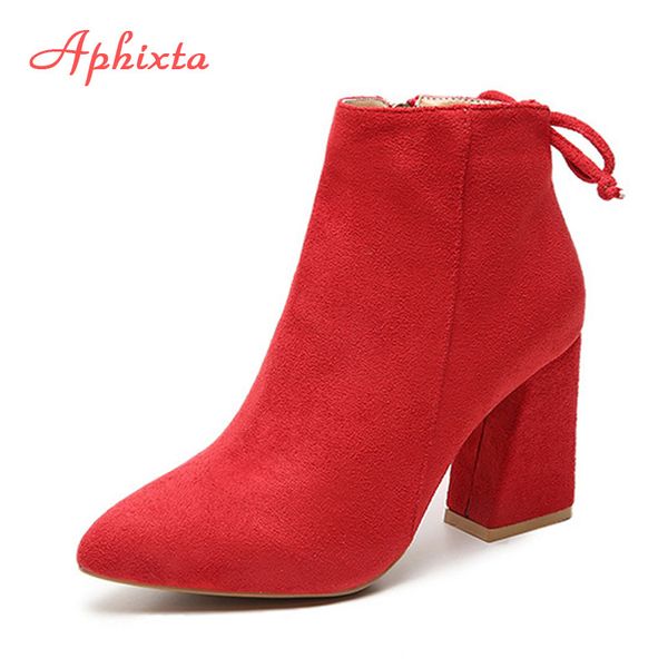 aphixta women classics ankle boots kid suede soft shoes tpr anti-skid women boots high heels zipper causal ladies footwear 201021, Black
aphixta women classics ankle boots kid suede soft shoes tpr anti-skid women boots high heels zipper causal ladies footwear 201021, Black