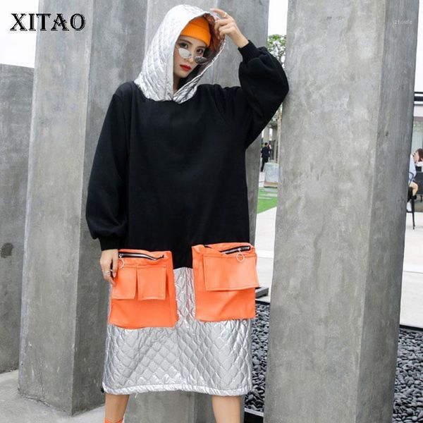 xitao patchwork pockets dress women 2020 winter casual fashion new style temperament all match hooded collar dress zy12381, Black;gray
xitao patchwork pockets dress women 2020 winter casual fashion new style temperament all match hooded collar dress zy12381, Black;gray