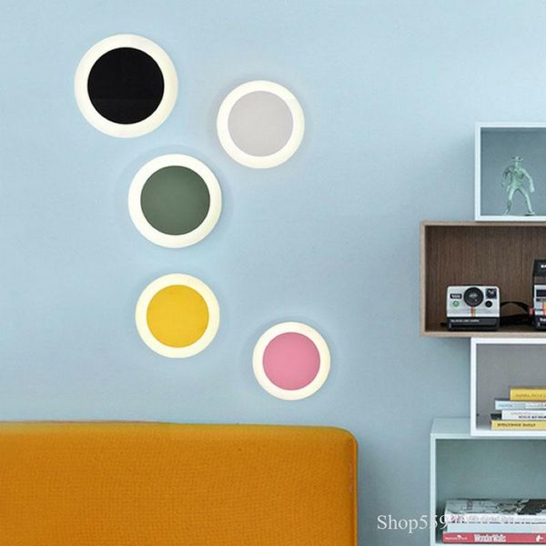 

wall lamp scandinavian minimalist macaron bedroom bedside led modern creative library hallway entrance light