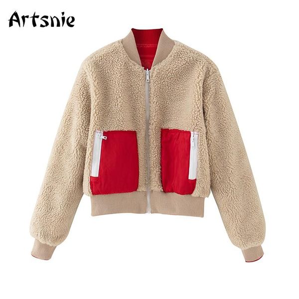 artsnie winter teddy coats women stand long sleeve zipper jackets female streetwear vintage patchwork pockets coats chaqueta, Black;brown
artsnie winter teddy coats women stand long sleeve zipper jackets female streetwear vintage patchwork pockets coats chaqueta, Black;brown