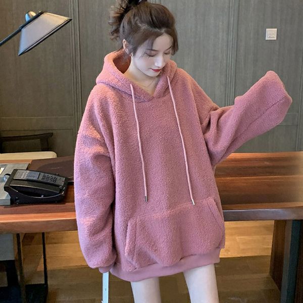 thick oversized hoodies winter fleece women o-neck long sleeve hooded sweatshirts solid pocket loose female hoodie q0105, Black
thick oversized hoodies winter fleece women o-neck long sleeve hooded sweatshirts solid pocket loose female hoodie q0105, Black