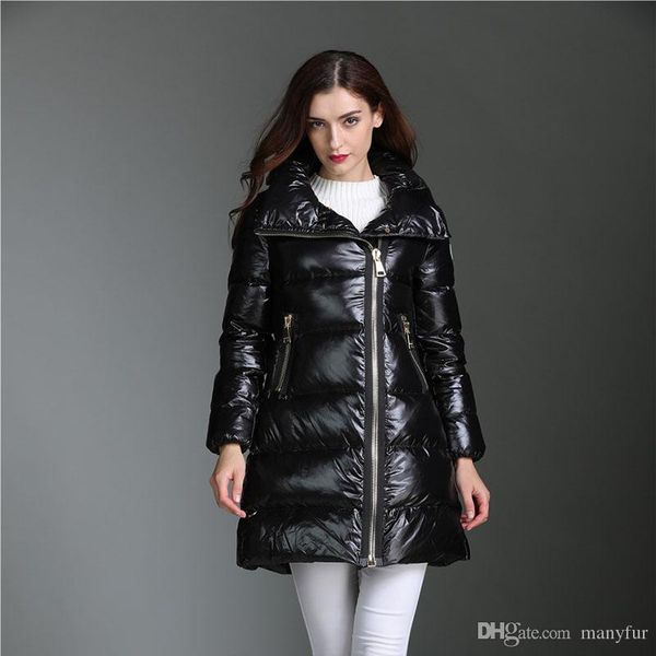 2017 new fashion winter women's long thickening warm diagonal zipper style lapel down jacket outerwear coat, Black
2017 new fashion winter women's long thickening warm diagonal zipper style lapel down jacket outerwear coat, Black