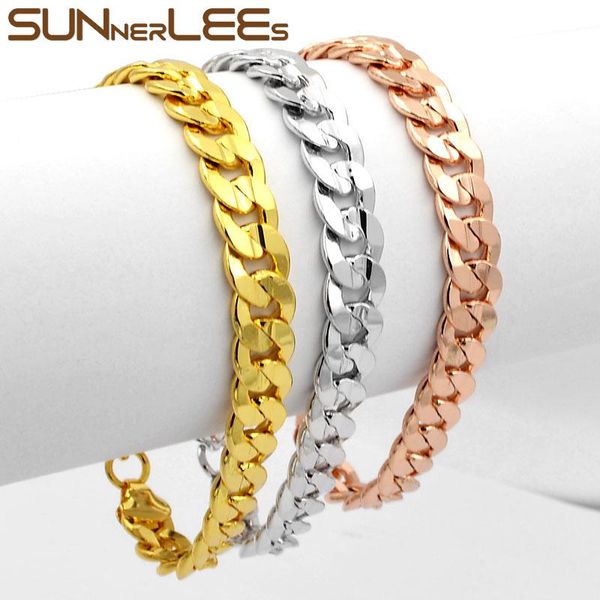 sunnerlees fashion jewelry white rose gold color bracelet 9mm huge flat curb cuban chain for mens womens gift c08 b, Black
sunnerlees fashion jewelry white rose gold color bracelet 9mm huge flat curb cuban chain for mens womens gift c08 b, Black