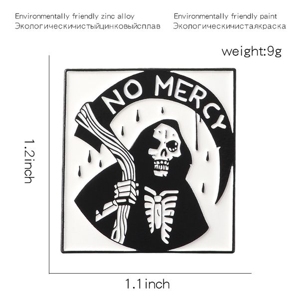 no mercy grim reaper enamel pins badges death skeleton scythe brooches lapel denim shirt collar punk custom, Gray
no mercy grim reaper enamel pins badges death skeleton scythe brooches lapel denim shirt collar punk custom, Gray