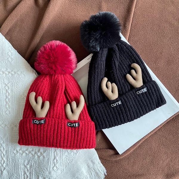 beanie/skull caps 1pc thicken warm pom decor hat antlers knit beanie cap winter for women girls clothing accessories essential, Blue;gray
beanie/skull caps 1pc thicken warm pom decor hat antlers knit beanie cap winter for women girls clothing accessories essential, Blue;gray