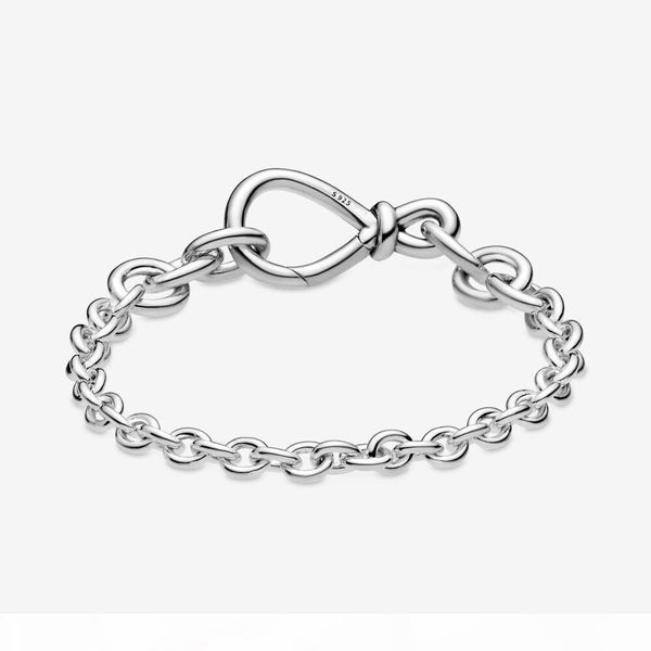 new moments chunky chain bracelet 925-sterling-silver infinity knot chain bracelet for women luxury jewelry valentine's day gift, Black 
new moments chunky chain bracelet 925-sterling-silver infinity knot chain bracelet for women luxury jewelry valentine's day gift, Black
