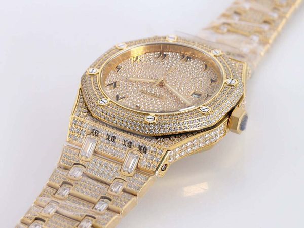diamond watch high-quality men's full case full diamond watch, 3120 fully automatic, stainless steel case, butterfly buckle, Slivery;brown
diamond watch high-quality men's full case full diamond watch, 3120 fully automatic, stainless steel case, butterfly buckle, Slivery;brown
