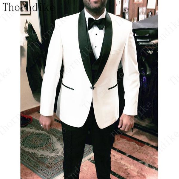 men's suits & blazers thorndike ivory wedding groom men suit black shawl lapel mens 3 pieces tailored man terno masculino (jacket+vest+, White;black
men's suits & blazers thorndike ivory wedding groom men suit black shawl lapel mens 3 pieces tailored man terno masculino (jacket+vest+, White;black