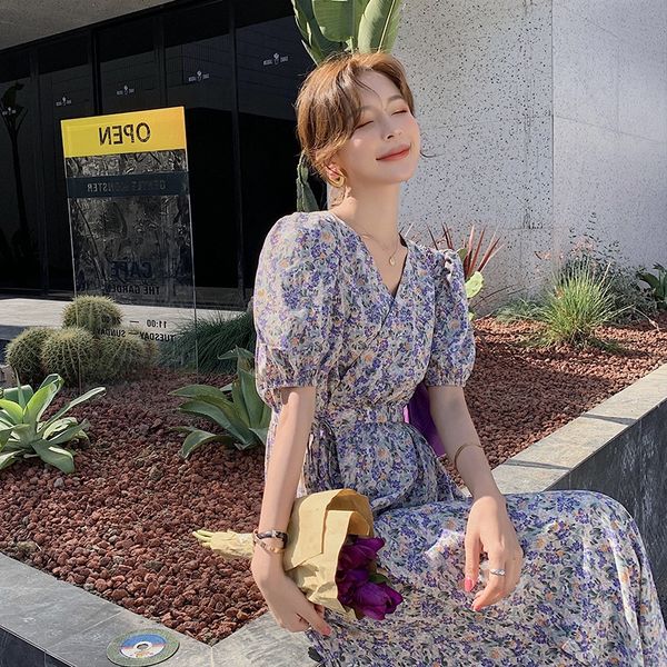romantic purple dress summer new french style bubble sleeve waist v-neck skirt medium length oil painting oil painting exuvy, Black;gray
romantic purple dress summer new french style bubble sleeve waist v-neck skirt medium length oil painting oil painting exuvy, Black;gray