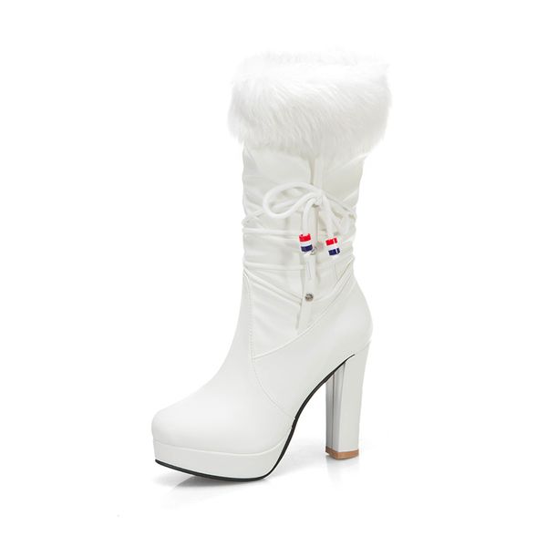 2021 the new casual-style round-head mid-calf calf white-ribbon-up pink bow super high heels thick riding boots women's shoes wk9i, Black
2021 the new casual-style round-head mid-calf calf white-ribbon-up pink bow super high heels thick riding boots women's shoes wk9i, Black