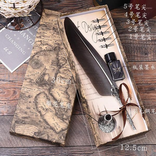 fountain pens english calligraphy feather dive ink writing pen wedding gift set paper box style creative metal dipped in water qu1
fountain pens english calligraphy feather dive ink writing pen wedding gift set paper box style creative metal dipped in water qu1