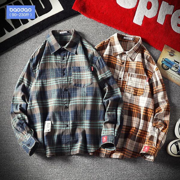 men's casual shirts spring autumn plaid shirt long sleeve fashion trend baggy chemise homme men clothing bc50cs, White;black
men's casual shirts spring autumn plaid shirt long sleeve fashion trend baggy chemise homme men clothing bc50cs, White;black