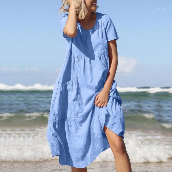 casual dresses women summer dress ladies fashion solid o-neck short sleeve pockets cotton linen loose beach sundresses plus size m140#1, Black;gray
casual dresses women summer dress ladies fashion solid o-neck short sleeve pockets cotton linen loose beach sundresses plus size m140#1, Black;gray