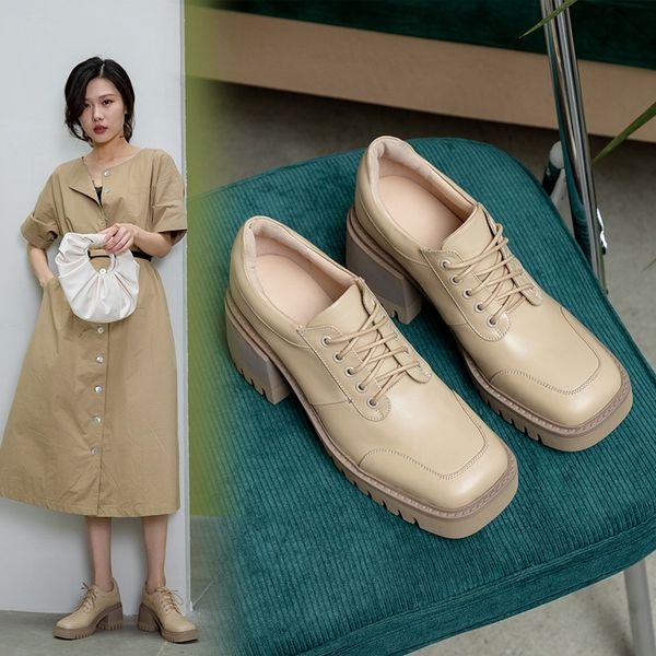2020 female genuine toe pumps skid square foot proof of women's thick heels lace up to the shallow leather spring shoes 8447, Black
2020 female genuine toe pumps skid square foot proof of women's thick heels lace up to the shallow leather spring shoes 8447, Black