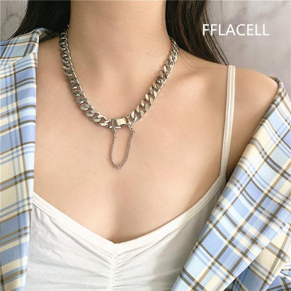 2021 new exaggerated thick chain necklace tassel metal punk style clavicle chain for women girls summer jewelry party gifts, Silver
2021 new exaggerated thick chain necklace tassel metal punk style clavicle chain for women girls summer jewelry party gifts, Silver