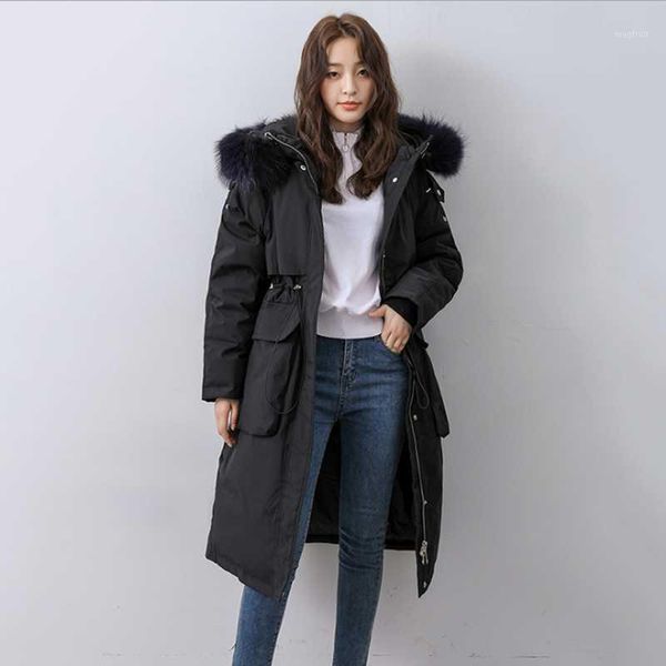 2020 new style winter down jacket long style korean version real wool collar thickened women coat loose fashion lady clothes1, Black
2020 new style winter down jacket long style korean version real wool collar thickened women coat loose fashion lady clothes1, Black