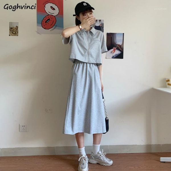 women's tracksuits sets women solid elegant korean style 2021 summer crop slit zipper harajuku simple womens high waist 2 piece casual, Gray
women's tracksuits sets women solid elegant korean style 2021 summer crop slit zipper harajuku simple womens high waist 2 piece casual, Gray