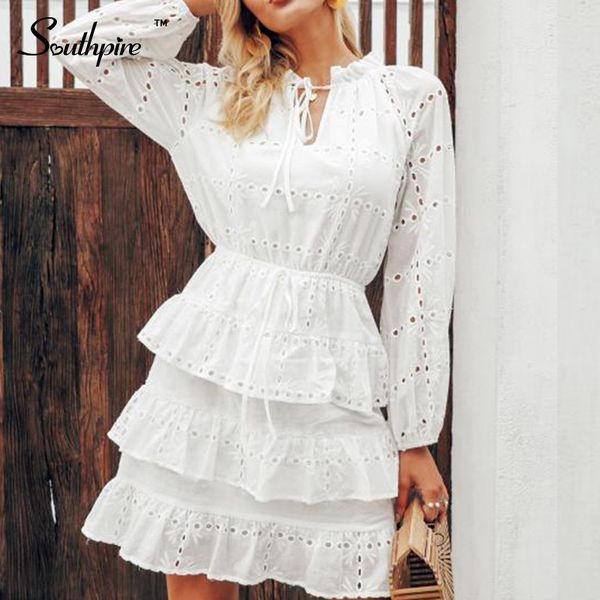 southpire hollow out plain layered white dress women ruffles lace up dress elegant a-line mini dresses autumn winter clothes 201126, Black;gray
southpire hollow out plain layered white dress women ruffles lace up dress elegant a-line mini dresses autumn winter clothes 201126, Black;gray