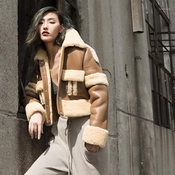 women's fur & faux streetwear natural real coat genuine leather jacket women 2021 sheepskin winter jackets korean sheep shearling jacke, Black
women's fur & faux streetwear natural real coat genuine leather jacket women 2021 sheepskin winter jackets korean sheep shearling jacke, Black