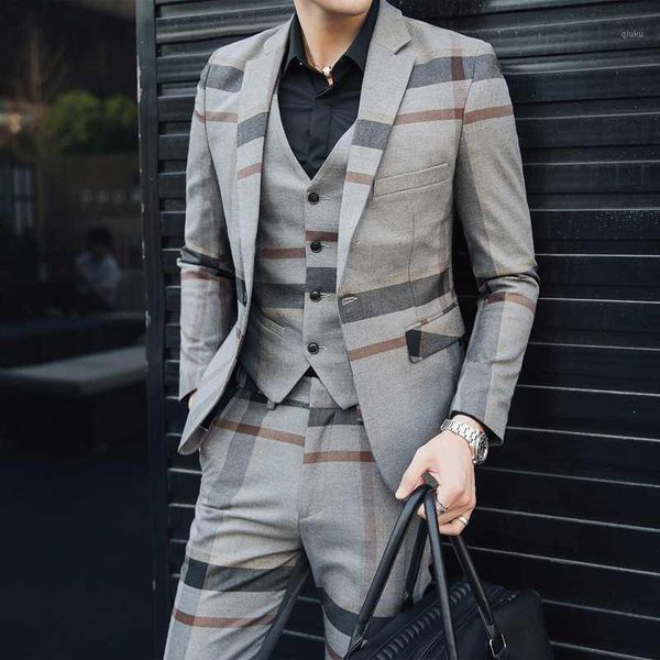 5xl formal dress grey mens wool suits mens vintage suits plaid 3 piece suit men heren kostuums 3 delig trajes formales de hombre1, White;black 
5xl formal dress grey mens wool suits mens vintage suits plaid 3 piece suit men heren kostuums 3 delig trajes formales de hombre1, White;black