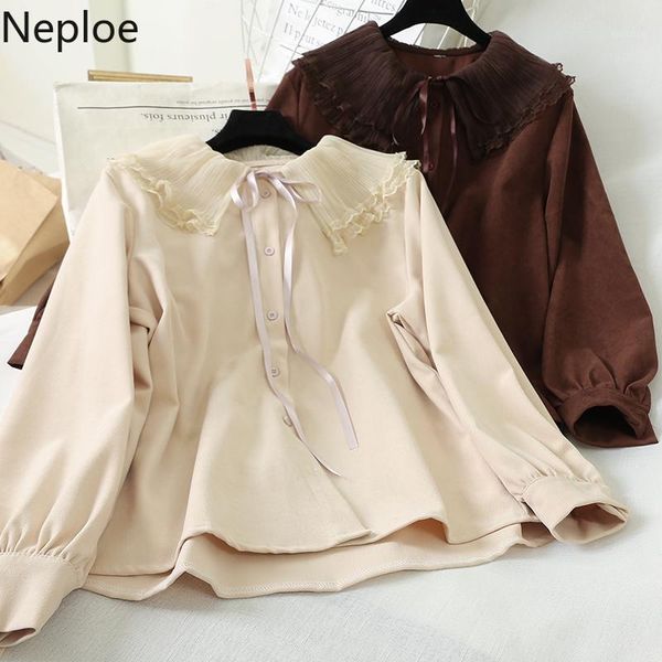 neploe lace patchwork ruffled collar blouse lace up bow design long sleeve blusas single breast loose shirt autumn spring 482291, White
neploe lace patchwork ruffled collar blouse lace up bow design long sleeve blusas single breast loose shirt autumn spring 482291, White