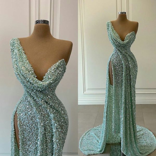 gorgeous sequined prom dresses 2021 african one shoulder beaded split evening dress formal robes de mariée gowns, Black
gorgeous sequined prom dresses 2021 african one shoulder beaded split evening dress formal robes de mariée gowns, Black