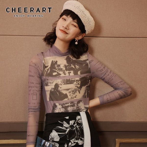 cheerart long sleeve mesh women turtleneck see through letter printed tshirt transparent purple graphic t shirts fashion 201125, White
cheerart long sleeve mesh women turtleneck see through letter printed tshirt transparent purple graphic t shirts fashion 201125, White
