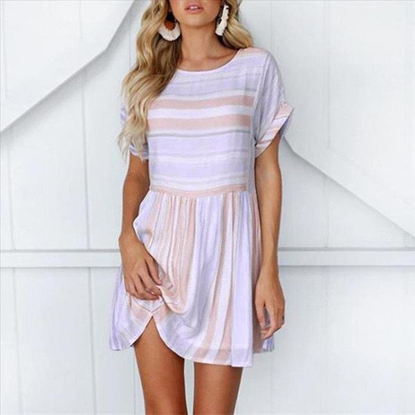 women stripe dress summer o neck short sleeve casual loose dresses elegant ladies dress jurken ve, Black;gray
women stripe dress summer o neck short sleeve casual loose dresses elegant ladies dress jurken ve, Black;gray