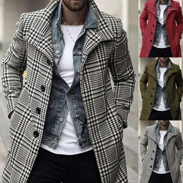 men's wool & blends mens trench coat plaid printing fashion trend lapel single breasted turn-down collar fall plus size coats for men l, Black
men's wool & blends mens trench coat plaid printing fashion trend lapel single breasted turn-down collar fall plus size coats for men l, Black