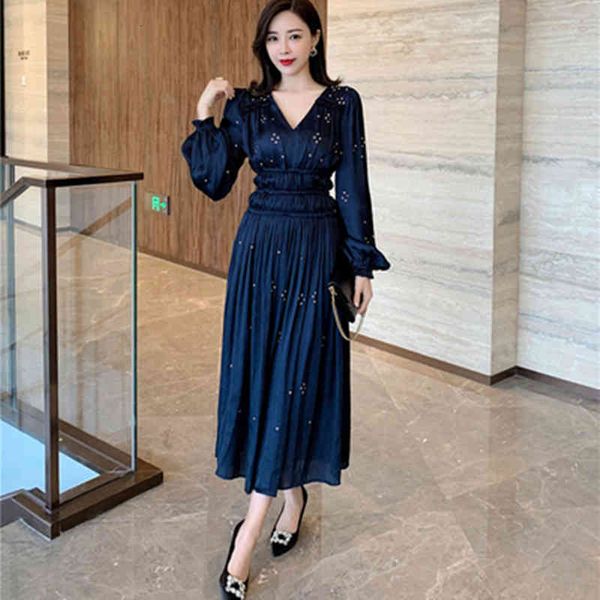 casual dresses runway luxuriy women dark blue long spring vintage elegant lady lantern sleeve v-neck party a-line jgtl, Black;gray
casual dresses runway luxuriy women dark blue long spring vintage elegant lady lantern sleeve v-neck party a-line jgtl, Black;gray
