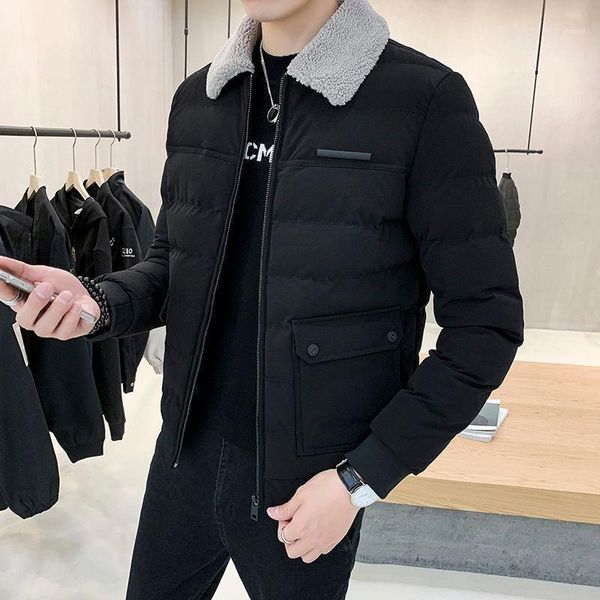 men in cotton padded men's 2020 winter thickened new korean style cool cotton jacket youth fashion coat, Black
men in cotton padded men's 2020 winter thickened new korean style cool cotton jacket youth fashion coat, Black