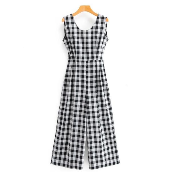 new 2020 women vintage sleeveless plaid print siamese rompers ladies backless bow tied wide leg jumpsuits casual trousers ds3789, Black;white
new 2020 women vintage sleeveless plaid print siamese rompers ladies backless bow tied wide leg jumpsuits casual trousers ds3789, Black;white