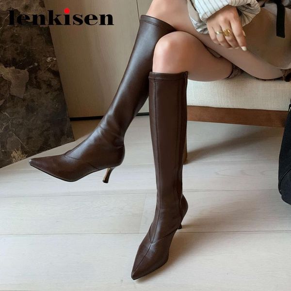 boots lenkisen limited customization big size pointed toe thin high heel classic winter shoes fashion solid zip knee-high l59, Black
boots lenkisen limited customization big size pointed toe thin high heel classic winter shoes fashion solid zip knee-high l59, Black
