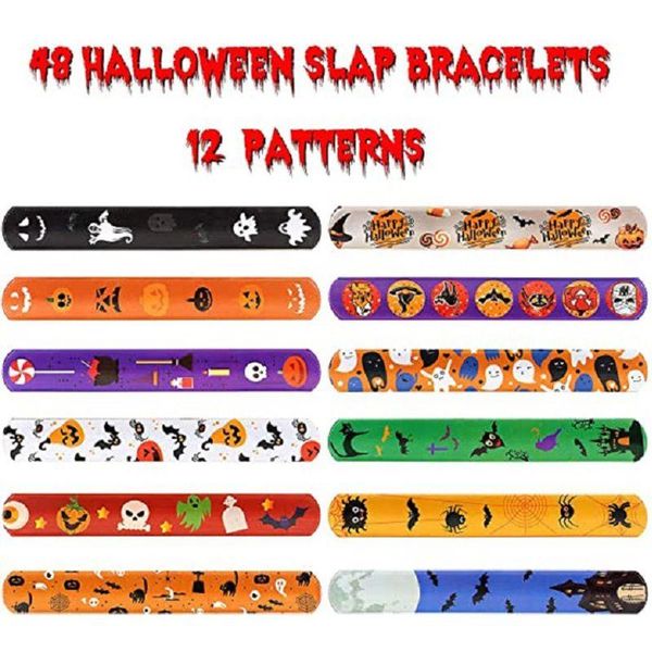 charm bracelets 48pcs slap party favors with colorful halloween print design retro bands for kids adults birthday, Golden;silver
charm bracelets 48pcs slap party favors with colorful halloween print design retro bands for kids adults birthday, Golden;silver