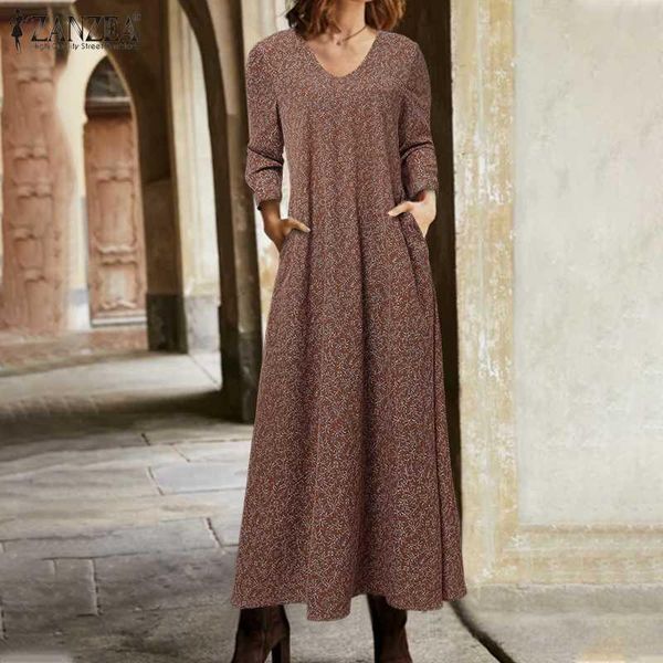 womens autumn long maxi dress female beach holiday kaftan v neck party robe femme zanzea floral print elegant vestidos plus size, Black;gray
womens autumn long maxi dress female beach holiday kaftan v neck party robe femme zanzea floral print elegant vestidos plus size, Black;gray