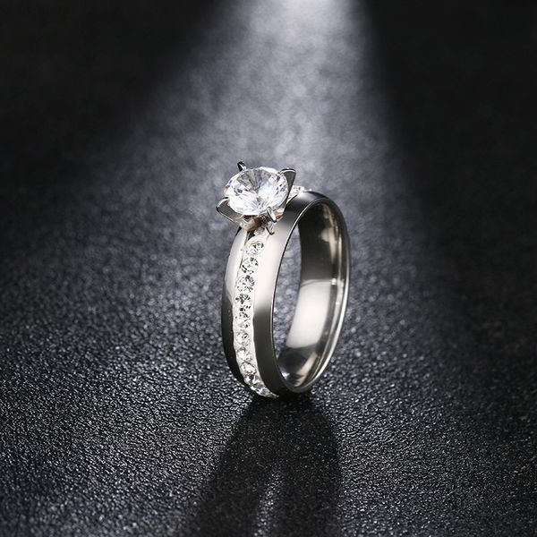 for 316l classic stainless women steel uplifted rings 4 prong single ia engagement wedding ring, Silver
for 316l classic stainless women steel uplifted rings 4 prong single ia engagement wedding ring, Silver