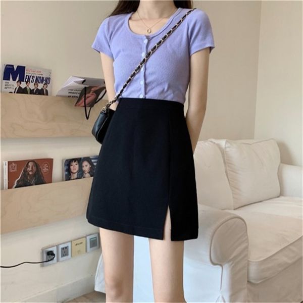 2021 new summer solid color simple city fashion waist high trim suit leg skirt a-line short division f0ev, Black
2021 new summer solid color simple city fashion waist high trim suit leg skirt a-line short division f0ev, Black
