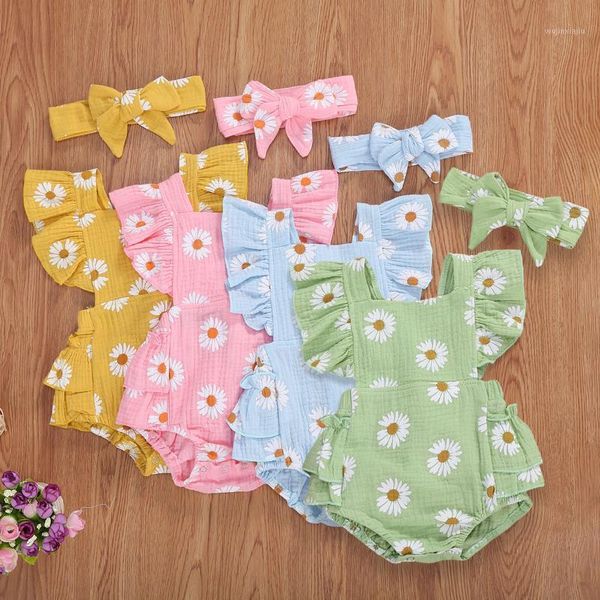 clothing sets 2pcs sweet style baby girls outfit breathable summer creative daisy printing sleeve romper + bow headwear set1, White
clothing sets 2pcs sweet style baby girls outfit breathable summer creative daisy printing sleeve romper + bow headwear set1, White