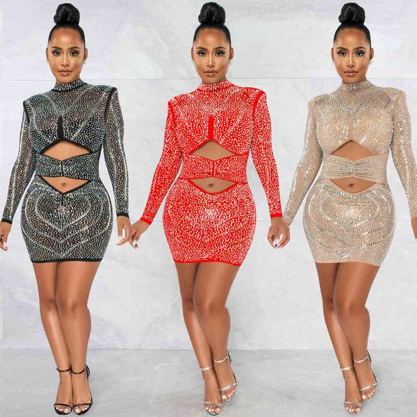casual dresses x5572 fashion nightclub diamond mh perspective long sleeve hollow out middle skirt dresses, Black;gray
casual dresses x5572 fashion nightclub diamond mh perspective long sleeve hollow out middle skirt dresses, Black;gray
