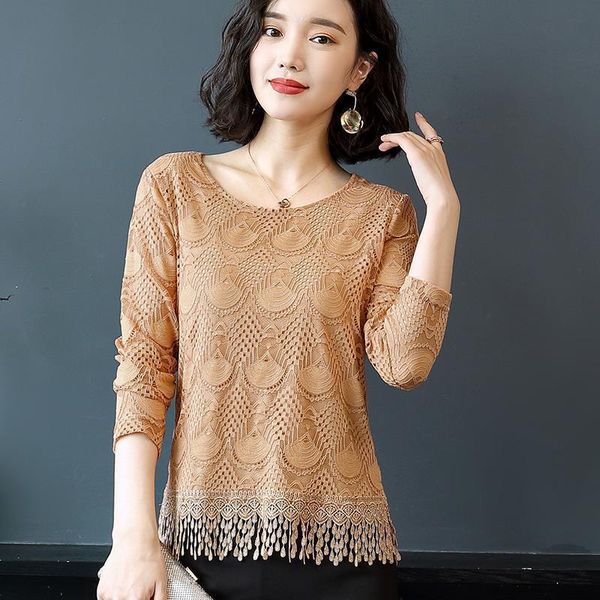 women's fashion spring summer style chiffon shirt o-neck women's fringe casual long sleeve lace blusas dd8245, White
women's fashion spring summer style chiffon shirt o-neck women's fringe casual long sleeve lace blusas dd8245, White