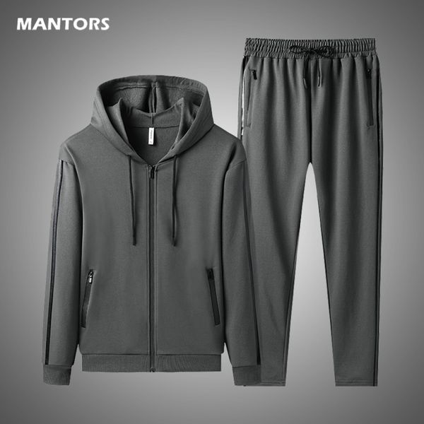 men's suit, casual hoodie, sportswear, et and , spring, 2021, Gray