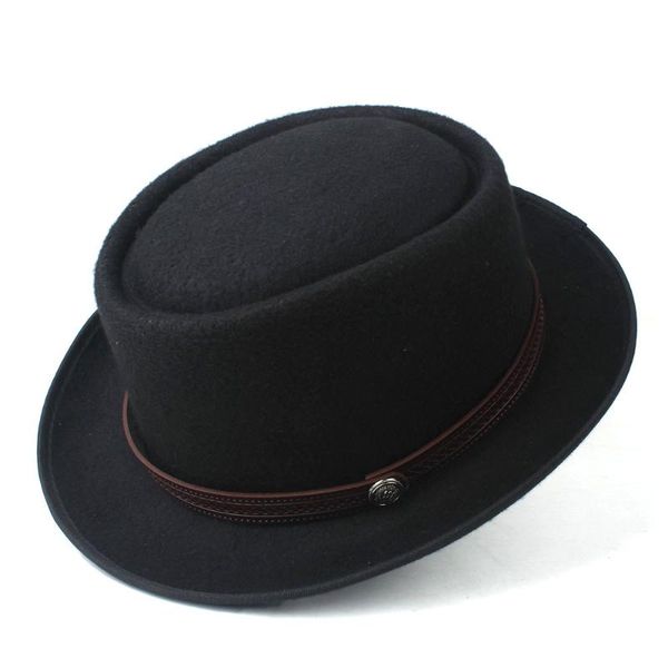 new men women pork pie hat with leather belt wide brim fedora hat outdoor travel casual fascinator size 58cm, Blue;gray
new men women pork pie hat with leather belt wide brim fedora hat outdoor travel casual fascinator size 58cm, Blue;gray