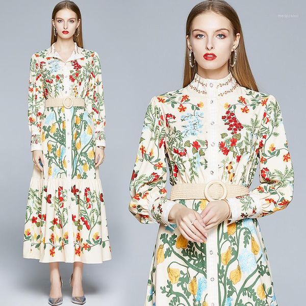 banulin 2020 runway long maxi dress women luxury pink floral printed long sleeve elegant vintage single breasted dress with belt1, Black;gray
banulin 2020 runway long maxi dress women luxury pink floral printed long sleeve elegant vintage single breasted dress with belt1, Black;gray