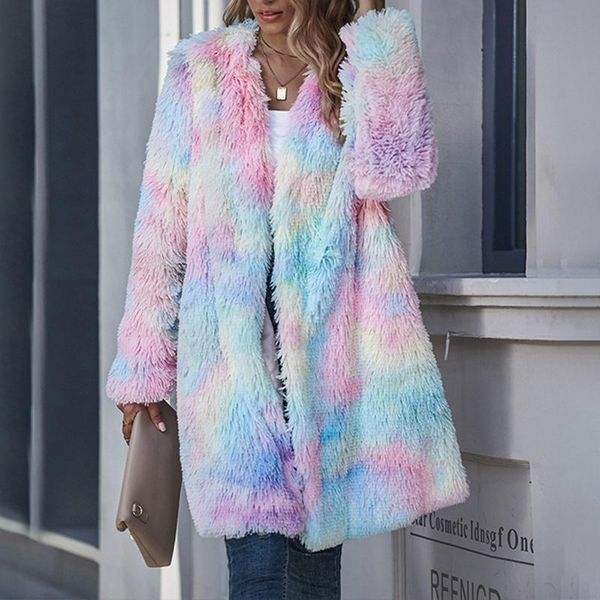 women winter fuzzy plush cardigan neon colorful tie-dye open front coat jacket x7xe, Black
women winter fuzzy plush cardigan neon colorful tie-dye open front coat jacket x7xe, Black