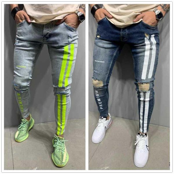 men's jeans arrival fashion ripped for men letter print striped skinny denim pencil pants street casual slim drop 1, Blue
men's jeans arrival fashion ripped for men letter print striped skinny denim pencil pants street casual slim drop 1, Blue