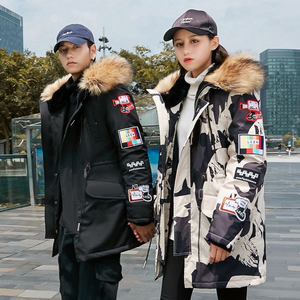 2021 new long winter camouflage of men parkas thick jackets hip hop women parka coat manteau hiver 453e, Black
2021 new long winter camouflage of men parkas thick jackets hip hop women parka coat manteau hiver 453e, Black