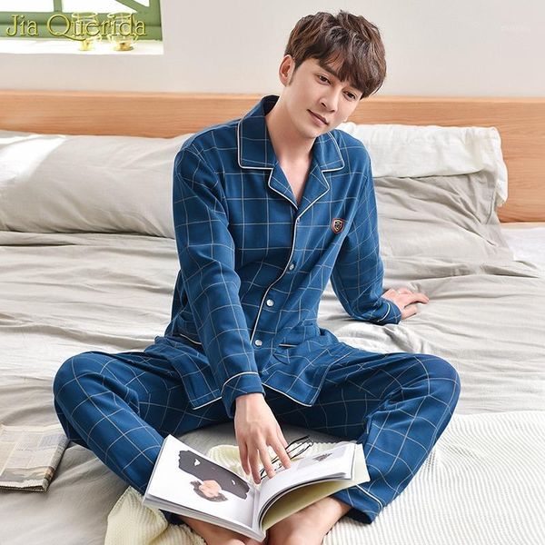 men sleepwear new autumn winter luxury men home clothing 100% cotton long sleeve royal blue plaid pajamas sleeping suits for1, Black;brown
men sleepwear new autumn winter luxury men home clothing 100% cotton long sleeve royal blue plaid pajamas sleeping suits for1, Black;brown