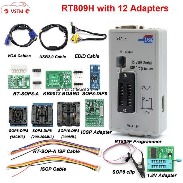 original rt809f programmer +12 adapters+sop8 ic clip+cd+1.8v / sop8 adapter vga lcd isp programmer adapter universal1
original rt809f programmer +12 adapters+sop8 ic clip+cd+1.8v / sop8 adapter vga lcd isp programmer adapter universal1