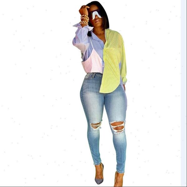 fashion design one side long the other short lady shirt striped patchwork tide shirt streetwear casual female shirt dbl7350, White
fashion design one side long the other short lady shirt striped patchwork tide shirt streetwear casual female shirt dbl7350, White