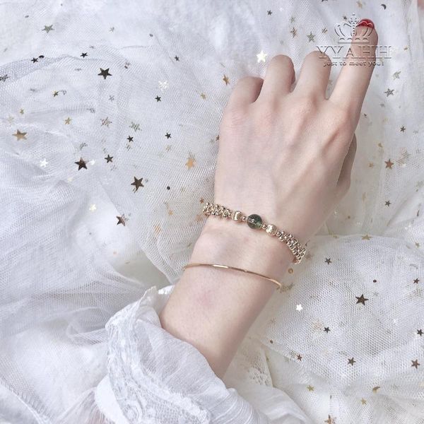 natural green ghost crystal vintage bracelet female versatile minority cool ethos, Black
natural green ghost crystal vintage bracelet female versatile minority cool ethos, Black